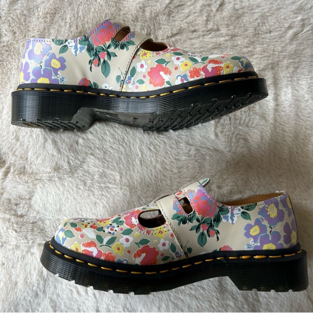 Dr. Martens 8065 Floral Mashup Mary Jane’s Parchment Beige - size 5 / UK 3 - Picture 7 of 9
